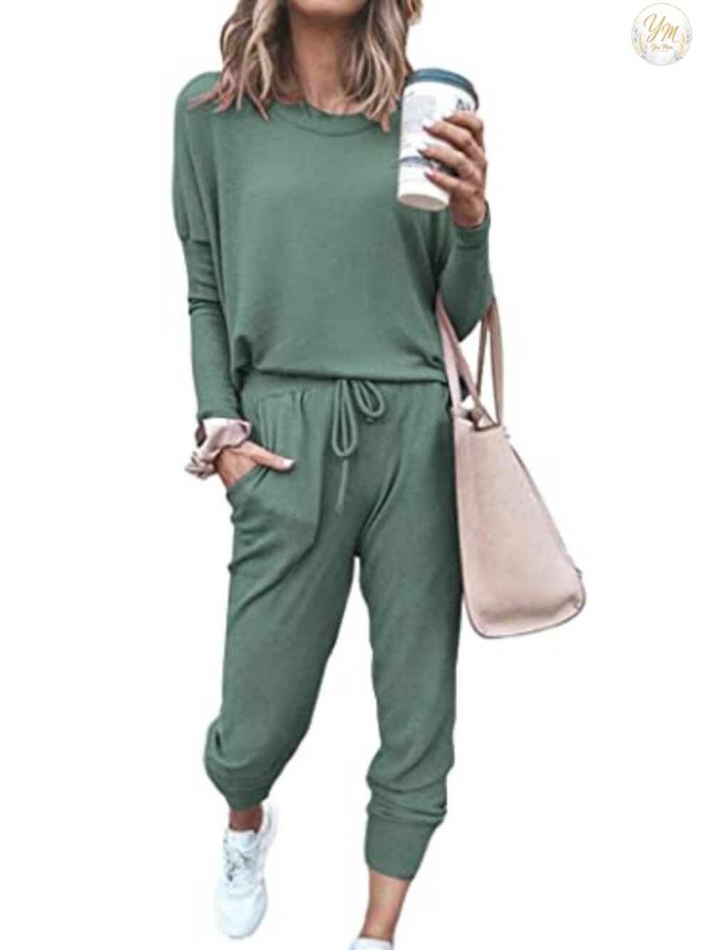 2 Piece Lounge Set Long Sleeve Crewneck Top with Jogger Pants